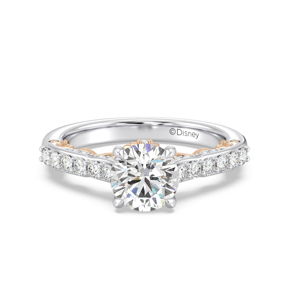 Enchanted Star Lab Grown Diamond 14K Gold Belle Rose Engagement Ring with White/Rose Cut Diamond in 14KT Round view 2
