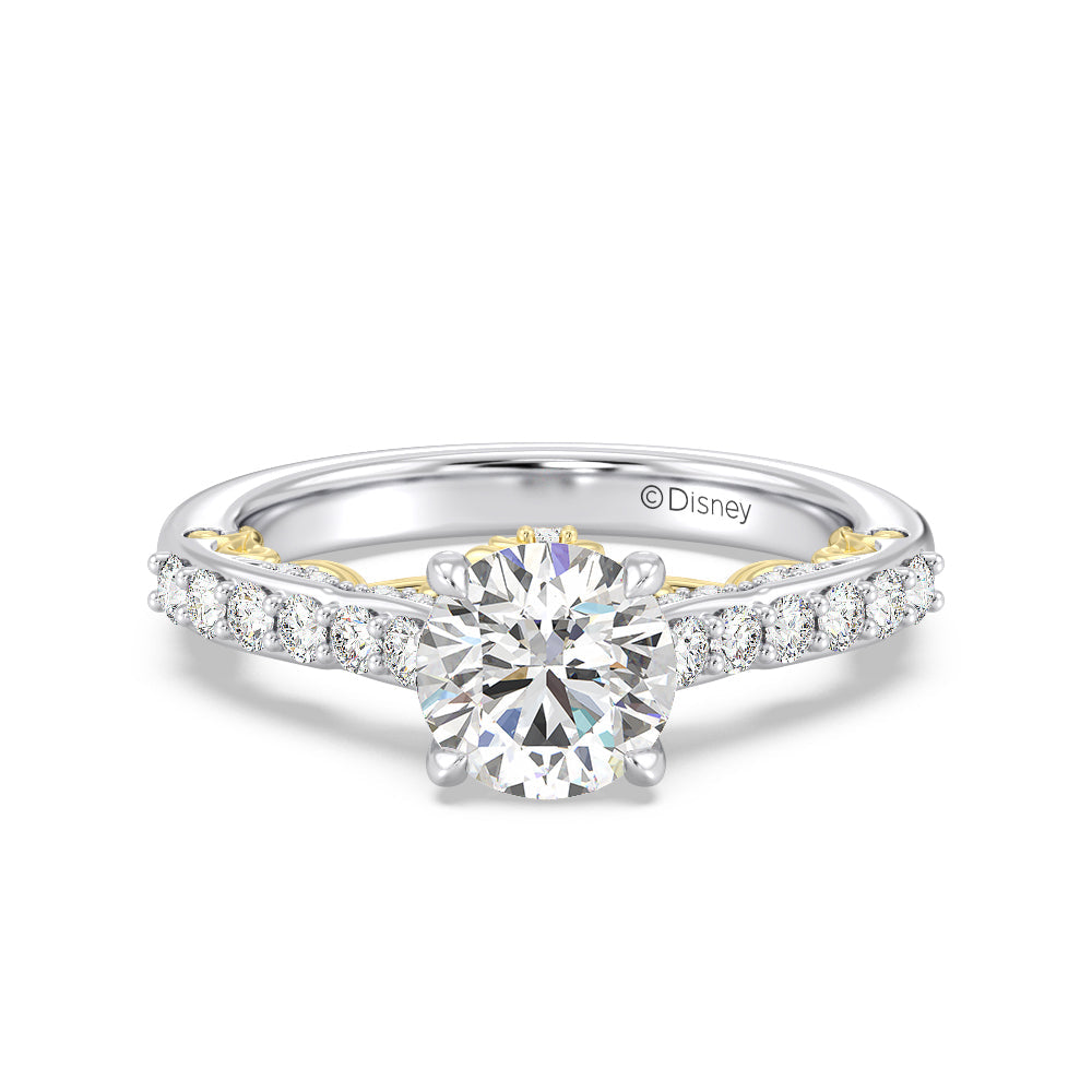 Enchanted Star Lab Grown Diamond 14K Gold Belle Rose Engagement Ring with White/Yellow Cut Diamond in 14KT Round view 2
