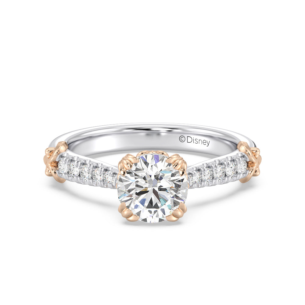 Enchanted Star Lab Grown Diamond 14K Gold Aurora Engagement Ring with White/Rose Cut Diamond in 14KT Round view 2
