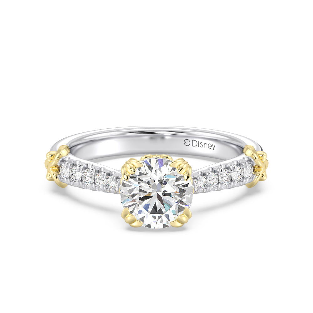 Enchanted Star Lab Grown Diamond 14K Gold Aurora Engagement Ring with White/Yellow Cut Diamond in 14KT Round view 2

