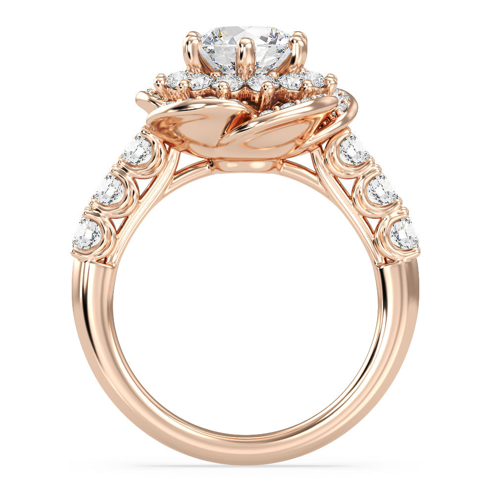 Enchanted Star Lab Grown Diamond Belle Rose Engagement Ring with  Cut Diamond in 14KT  view 3
