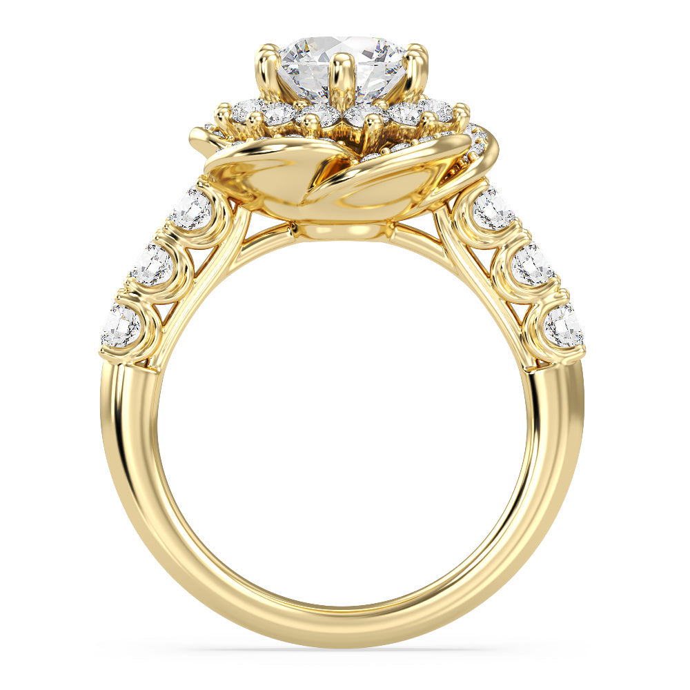 Enchanted Star Lab Grown Diamond Belle Rose Engagement Ring with  Cut Diamond in 14KT  view 9
