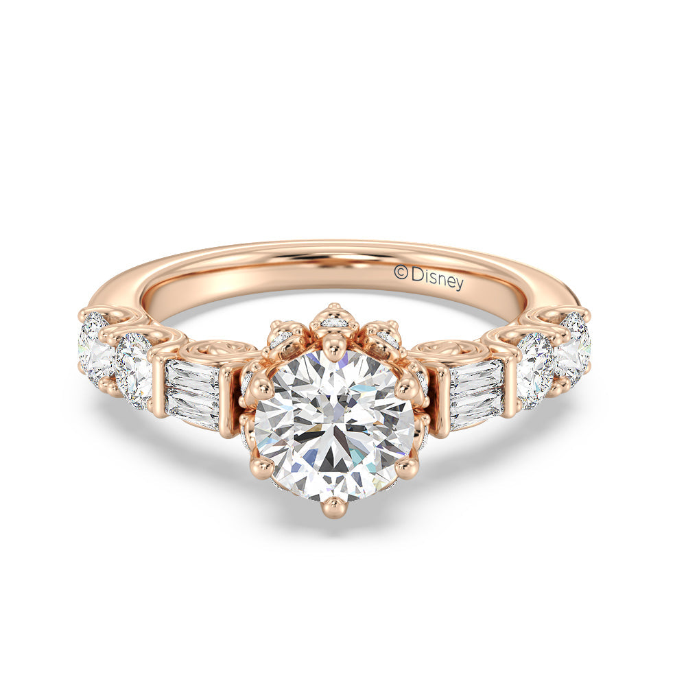 Enchanted Star Lab Grown Diamond 14K Gold Cinderella Engagement Ring with Rose Cut Diamond in 14KT Round view 2
