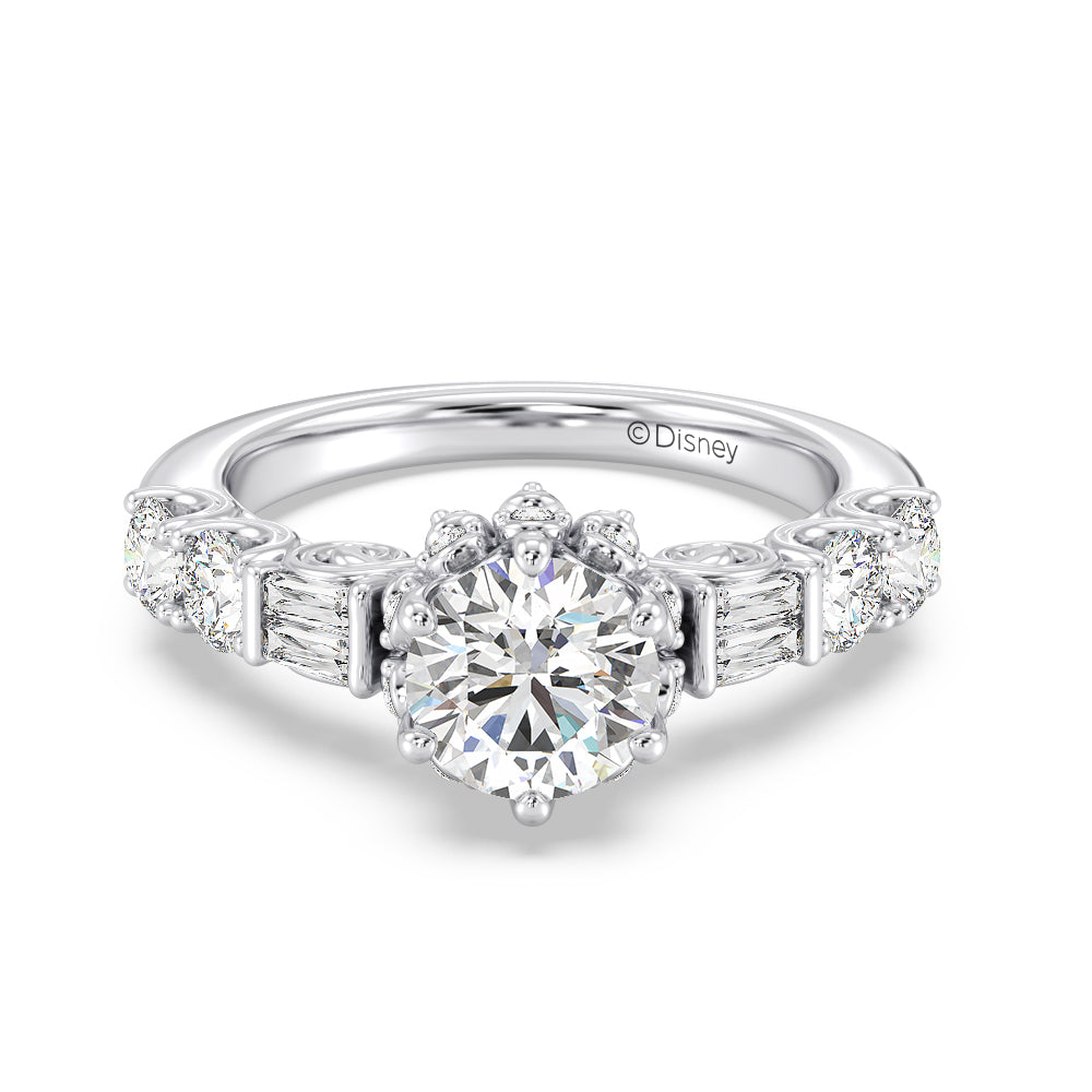 Enchanted Star Lab Grown Diamond 14K Gold Cinderella Engagement Ring with White Cut Diamond in 14KT Round view 2
