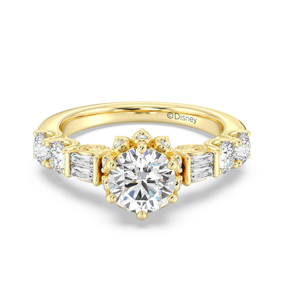 Enchanted Star Lab Grown Diamond 14K Gold Cinderella Engagement Ring with Yellow Cut Diamond in 14KT Round view 2
