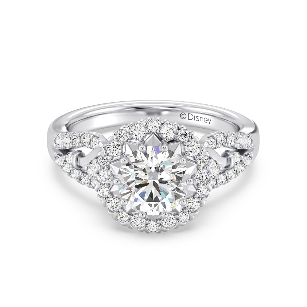 Enchanted Star Lab Grown Diamond 14K Gold Majestic Princess Halo Engagement Ring with White Cut Diamond in 14KT Round view 2
