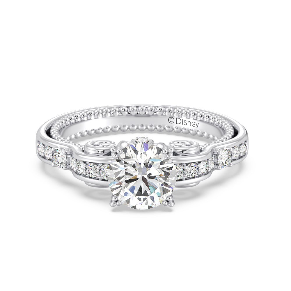Enchanted Star Lab Grown Diamond 14K Gold Cinderella Carriage Engagement Ring with White Cut Diamond in 14KT Round view 2
