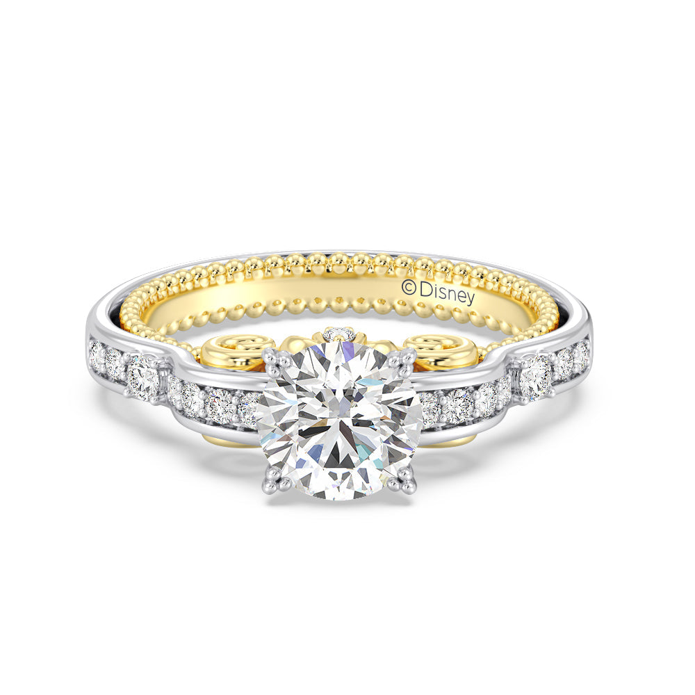 Enchanted Star Lab Grown Diamond 14K Gold Cinderella Carriage Engagement Ring with White/Yellow Cut Diamond in 14KT Round view 2
