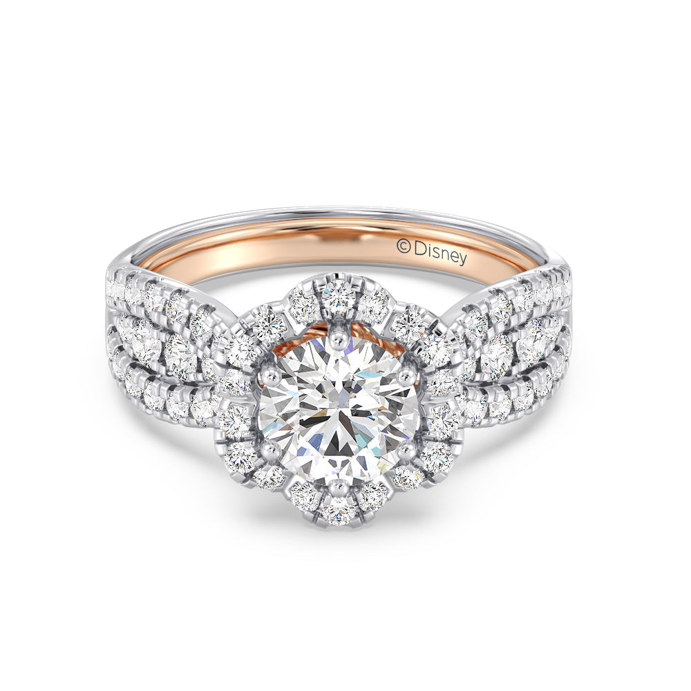 Enchanted Star Lab Grown Diamond 14K Gold Belle Engagement Ring with White/Rose Cut Diamond in 14KT Round view 2
