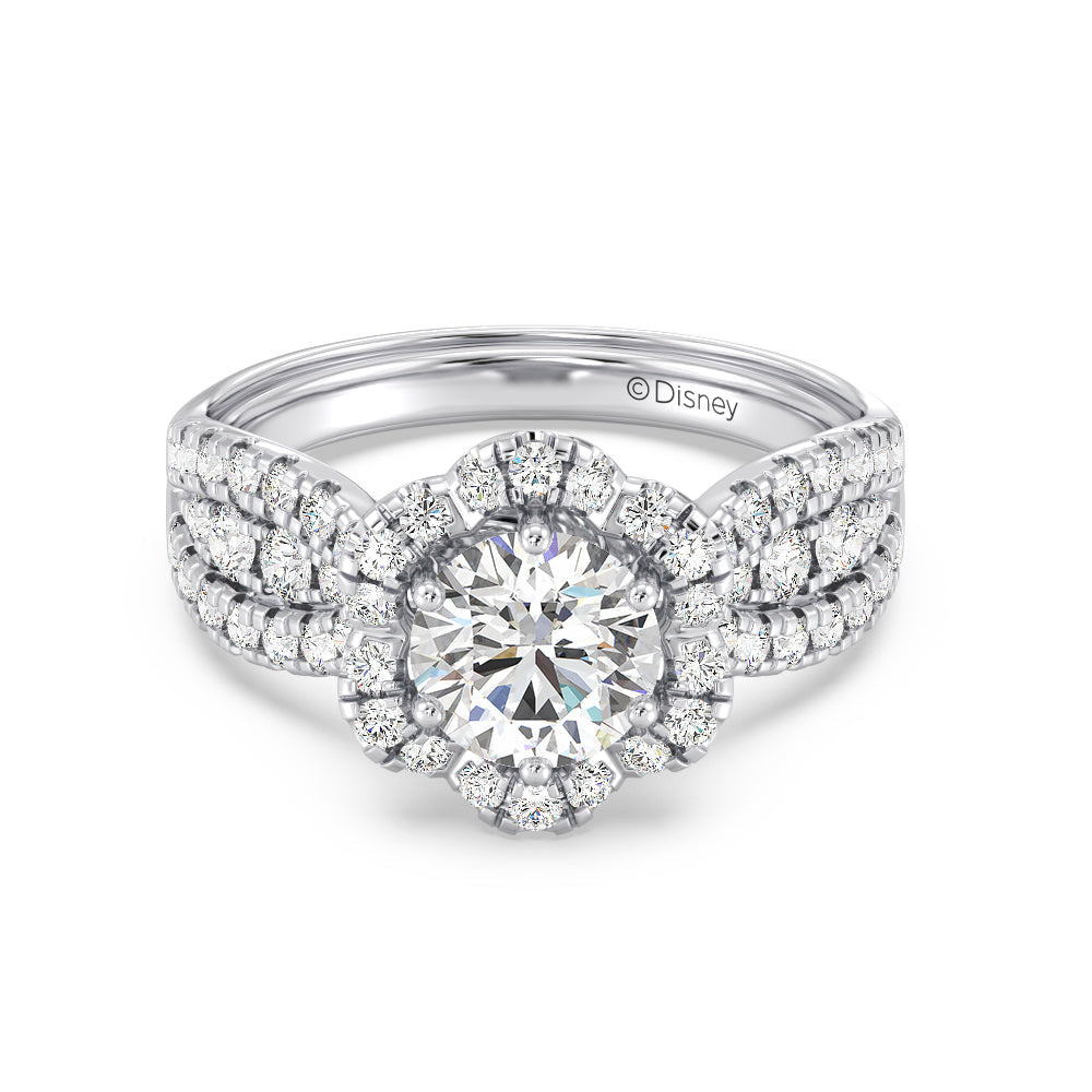 Enchanted Star Lab Grown Diamond 14K Gold Belle Engagement Ring with White Cut Diamond in 14KT Round view 2
