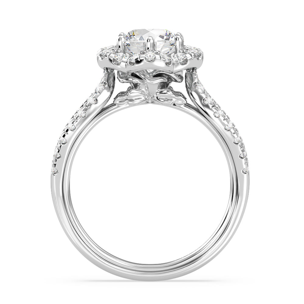 Enchanted Star Lab Grown Diamond 14K Gold Belle Engagement Ring with White Cut Diamond in 14KT Round view 3
