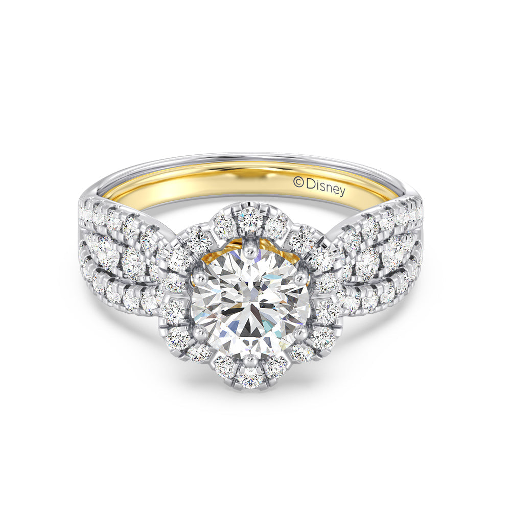 Enchanted Star Lab Grown Diamond 14K Gold Belle Engagement Ring with White/Yellow Cut Diamond in 14KT Round view 2
