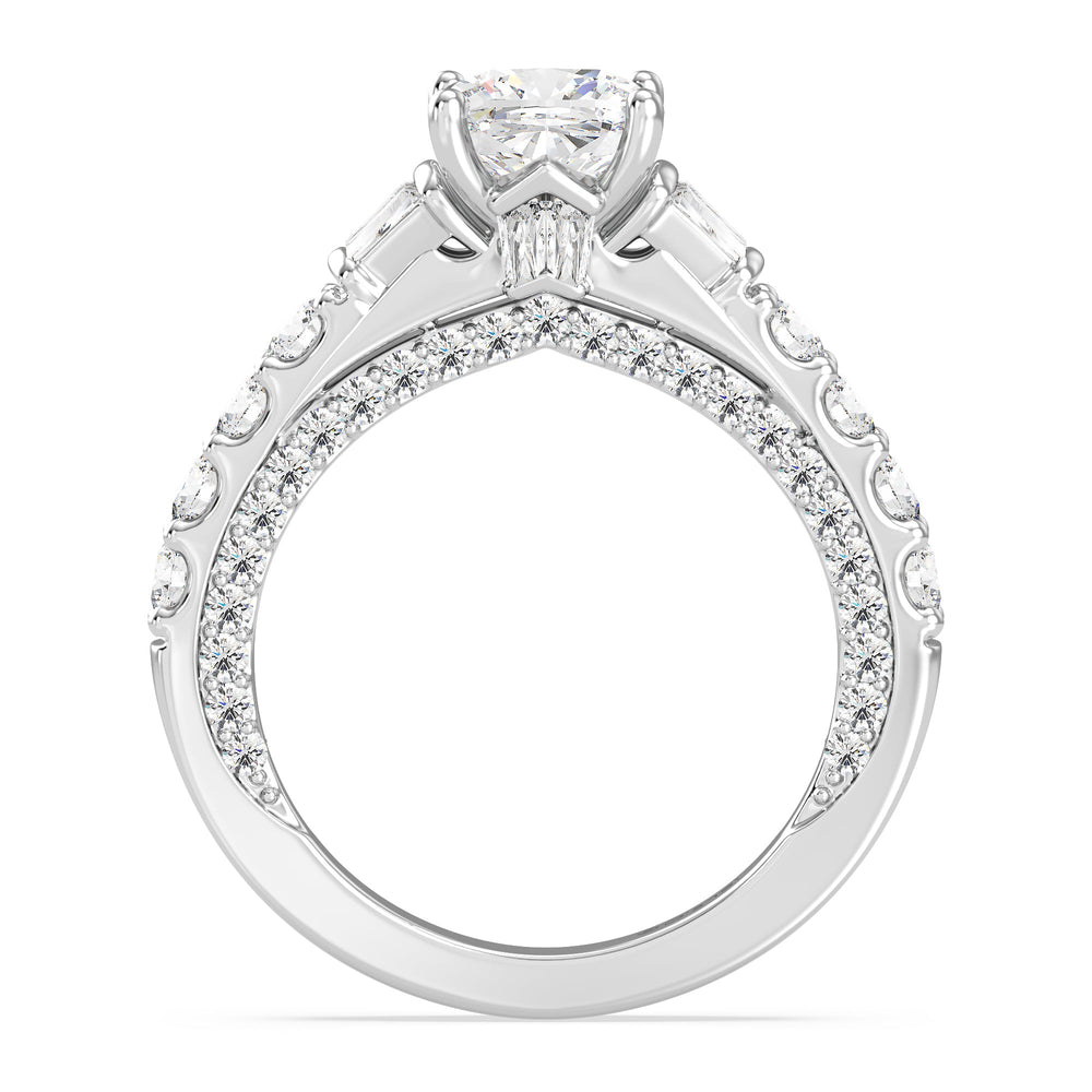 Enchanted Star Lab Grown Diamond 14k Gold Aurora Engagement Ring with White Cut Diamond in 14KT Cushion view 4
