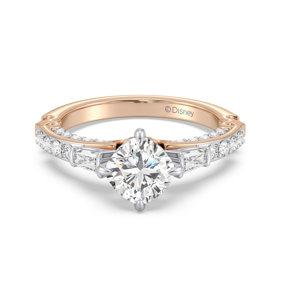 Enchanted Star Lab Grown Diamond 14K Gold Aurora Crown Engagement Ring with  Cut Diamond in 14KT  view 2
