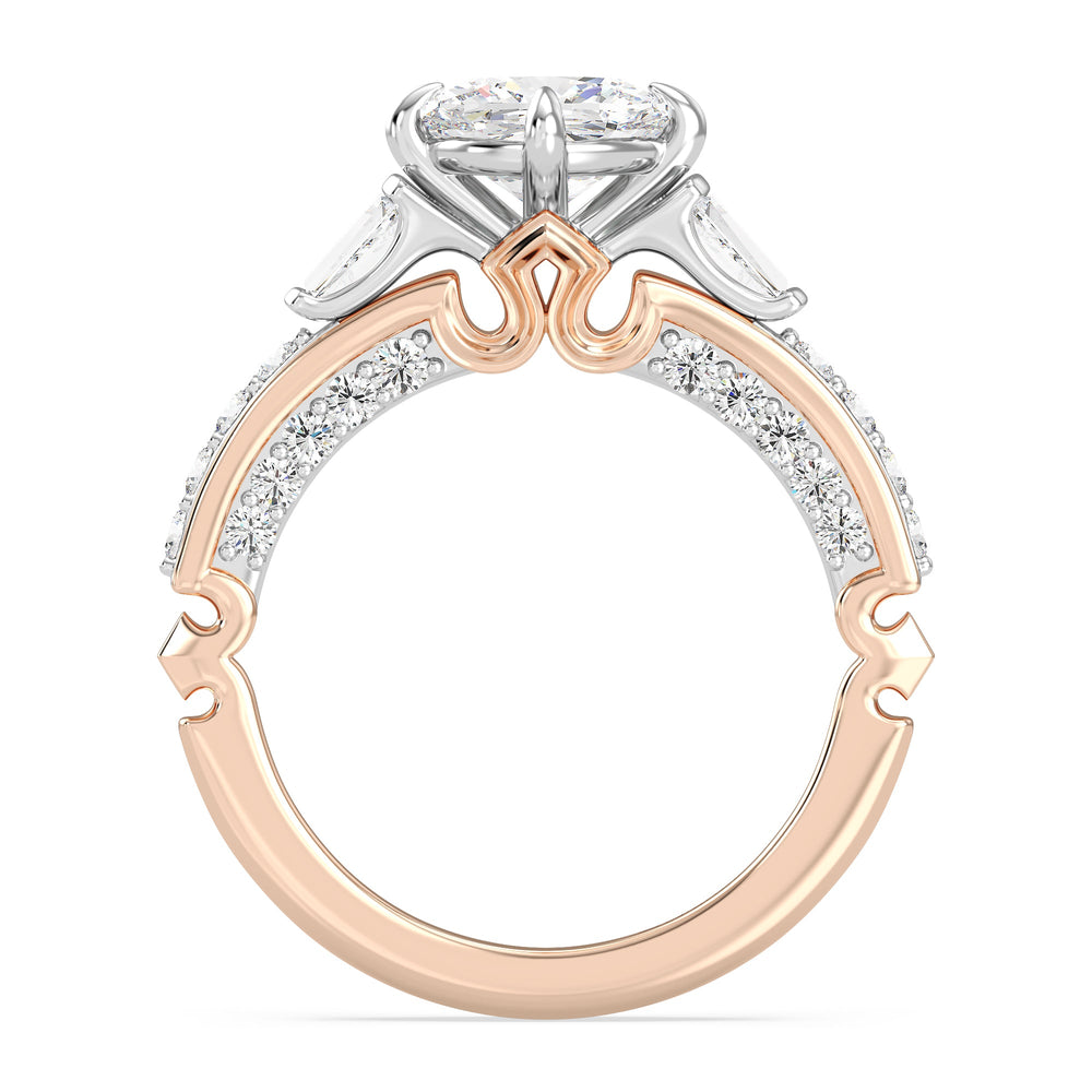 Enchanted Star Lab Grown Diamond 14K Gold Aurora Crown Engagement Ring with  Cut Diamond in 14KT  view 3
