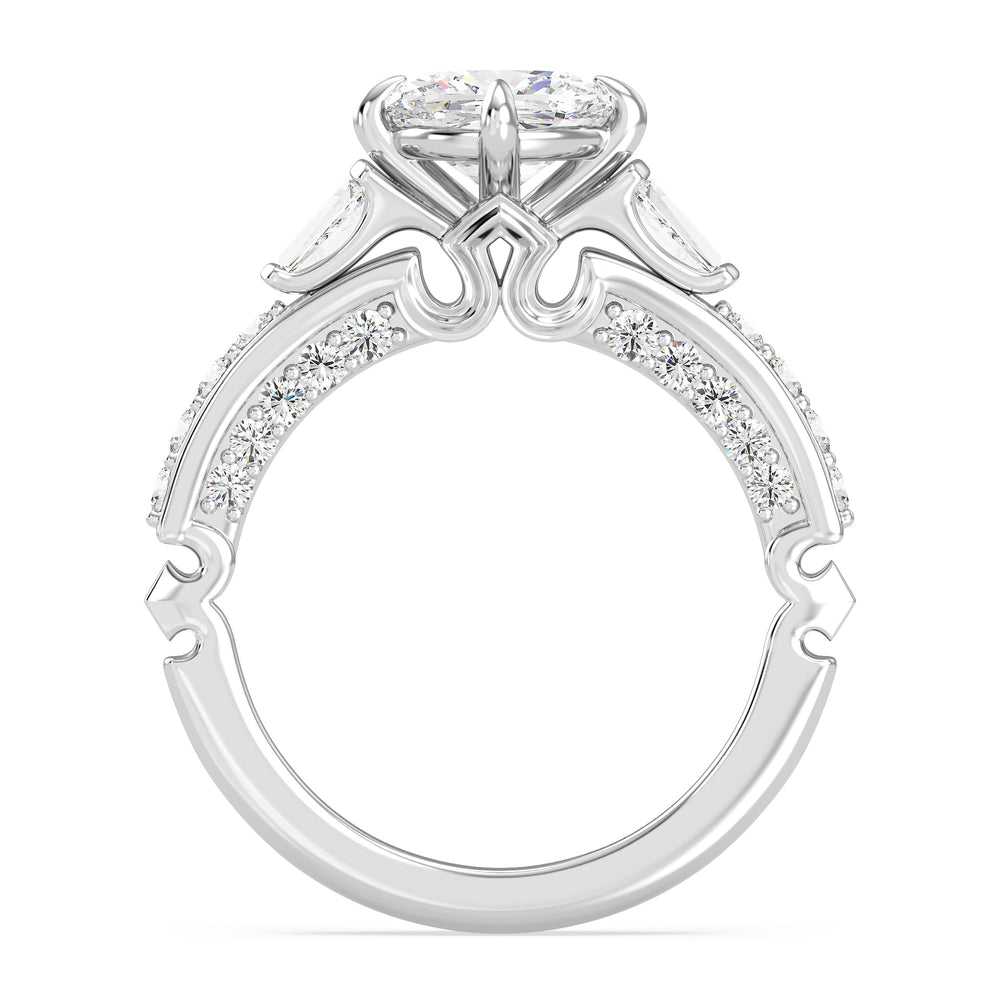 Enchanted Star Lab Grown Diamond 14K Gold Aurora Crown Engagement Ring with  Cut Diamond in 14KT  view 9

