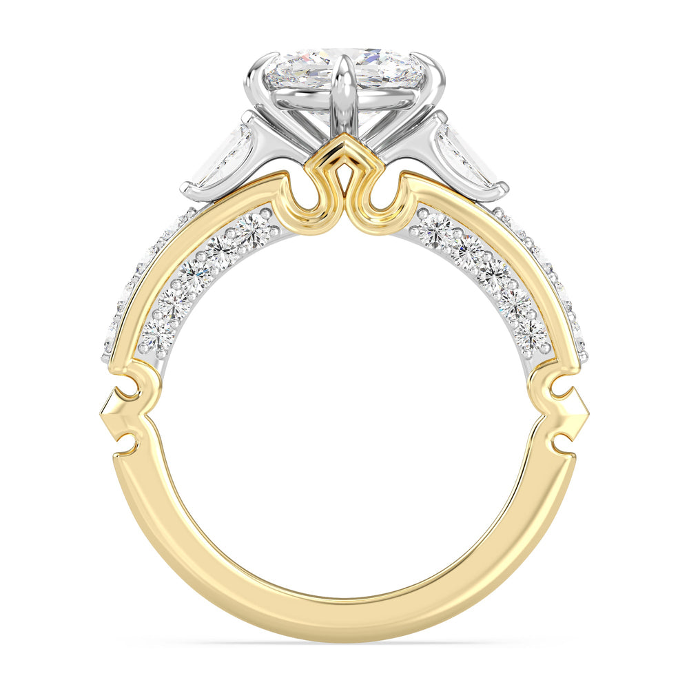 Enchanted Star Lab Grown Diamond 14K Gold Aurora Crown Engagement Ring with  Cut Diamond in 14KT  view 6
