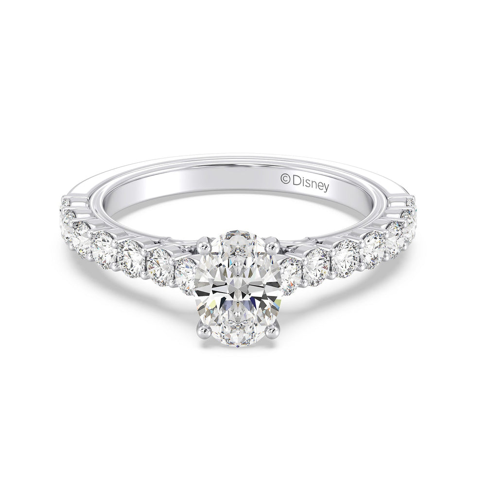 Enchanted Star Lab Grown Diamond 14K Gold Jasmine Arabesque Engagement Ring with White Cut Diamond in 14KT Oval view 2
