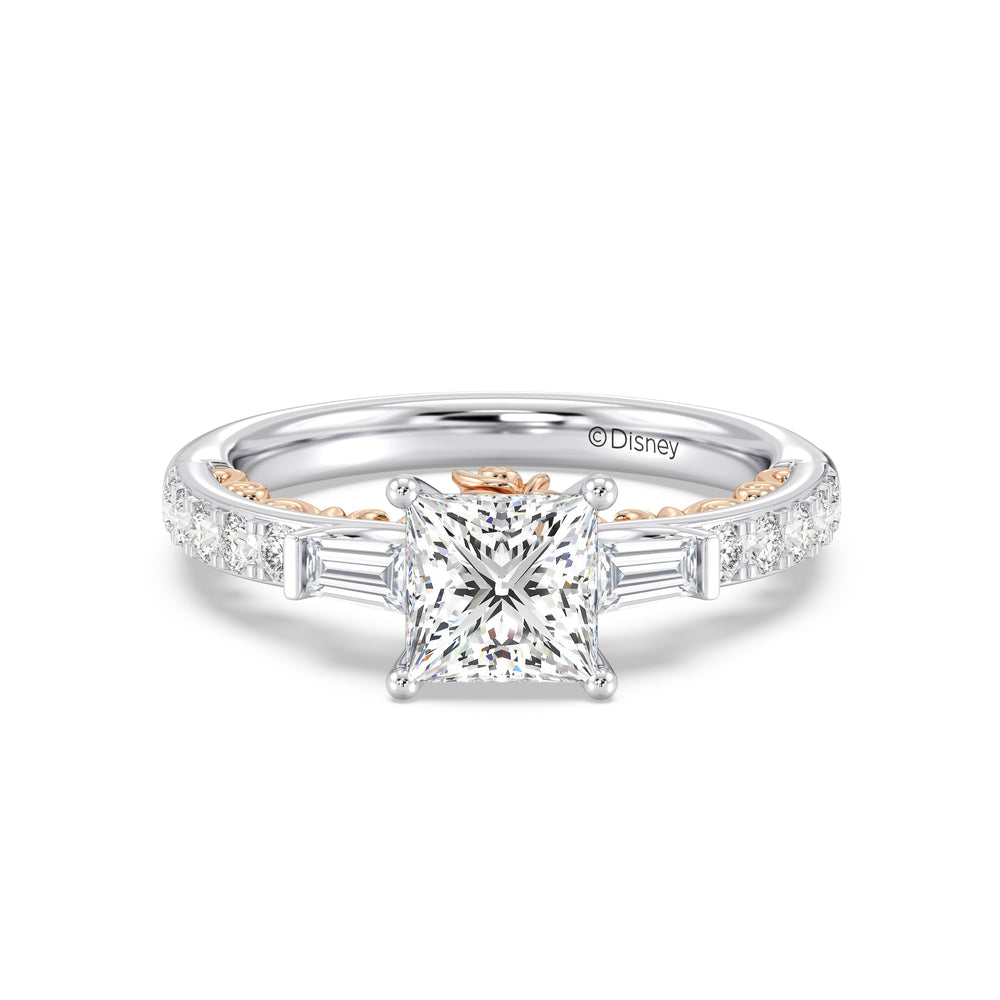 Enchanted Star Lab Grown Diamond 14K Gold Belle Gallery Engagement Ring with White/Rose Cut Diamond in 14KT Princess view 3
