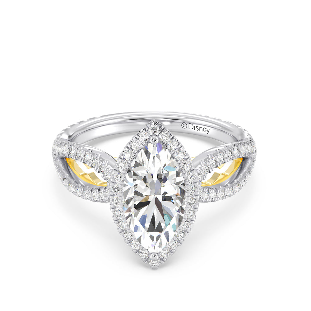 Enchanted Star Lab Grown Diamond 14K Gold Jasmine Engagement Ring with White/Yellow Cut Diamond in 14KT Marquise view 2
