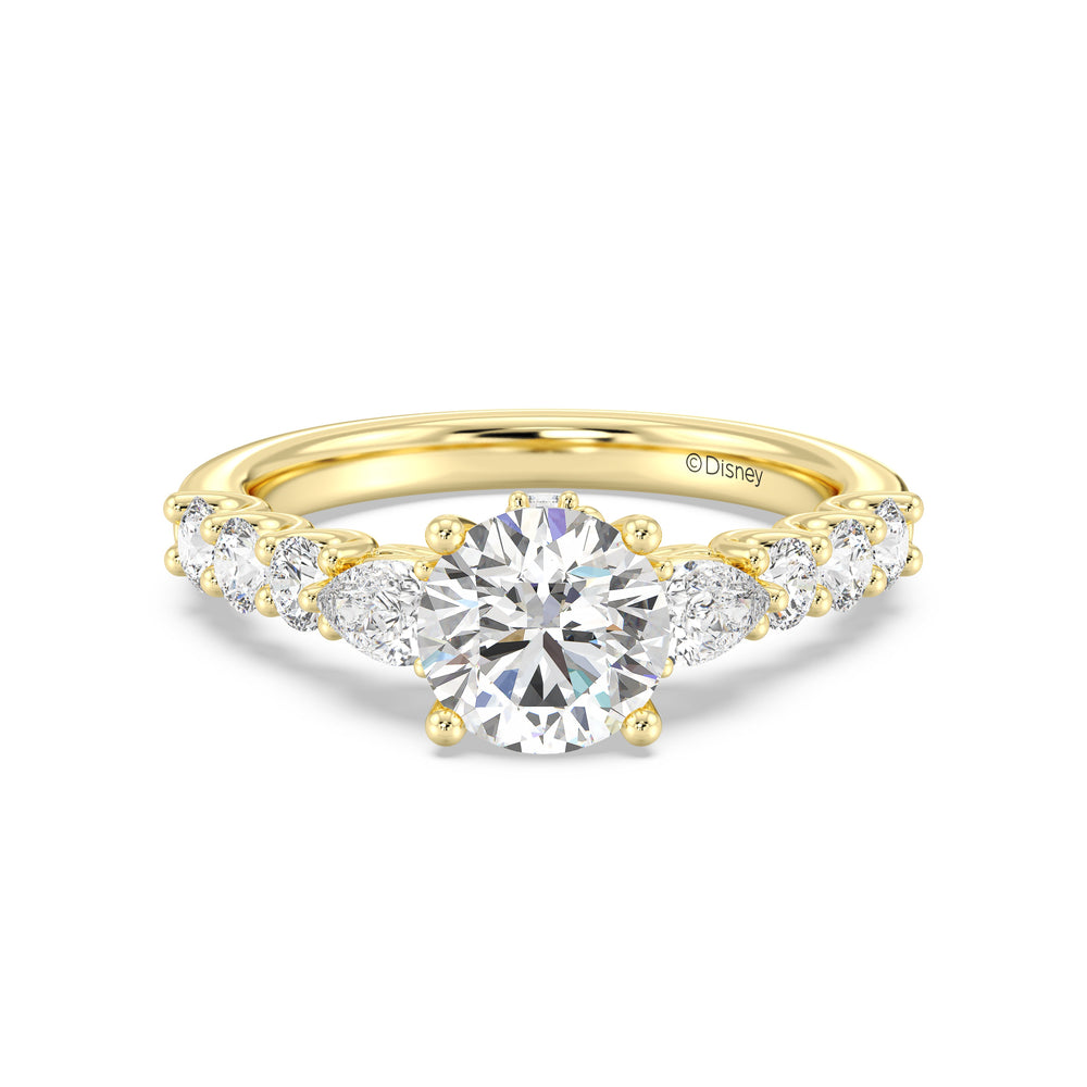 Enchanted Star Lab Grown Diamond 14K Gold Belle Gallery Engagement Ring with Yellow Cut Diamond in 14KT Round view 2
