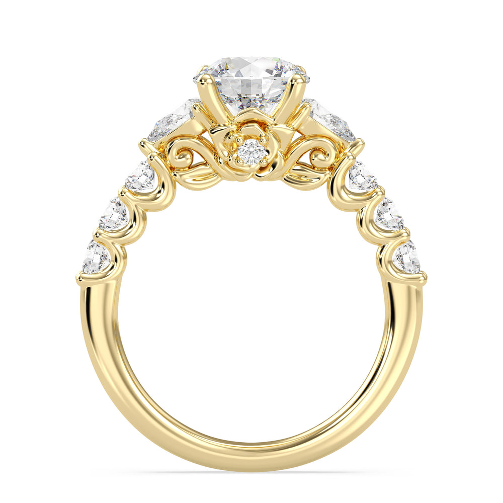 Enchanted Star Lab Grown Diamond 14K Gold Belle Gallery Engagement Ring with White/Rose Cut Diamond in 14KT Princess view 6
