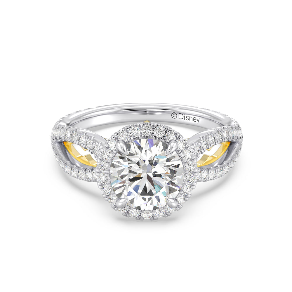 Enchanted Star Lab Grown Diamond 14K Gold Jasmine Engagement Ring with White/Yellow Cut Diamond in 14KT Round view 2
