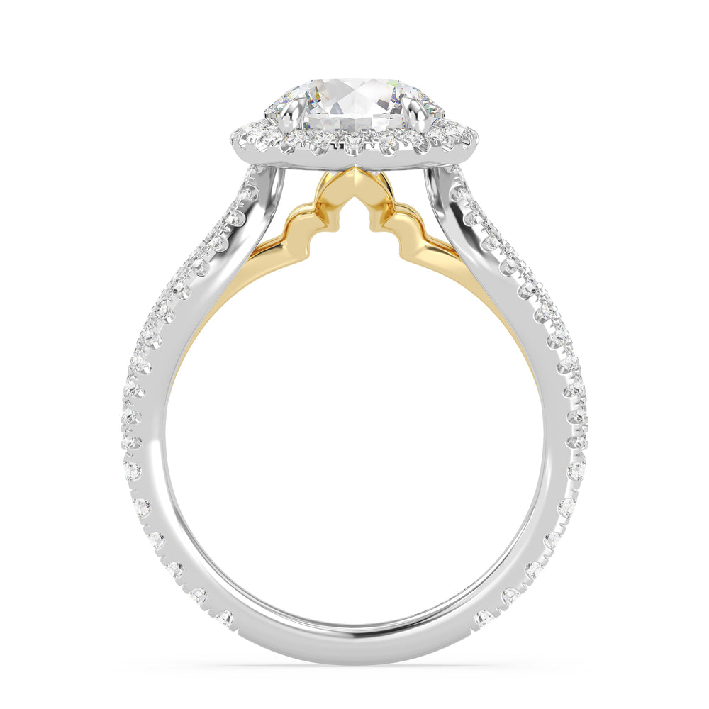 Enchanted Star Lab Grown Diamond 14K Gold Jasmine Engagement Ring with White/Yellow Cut Diamond in 14KT Round view 3
