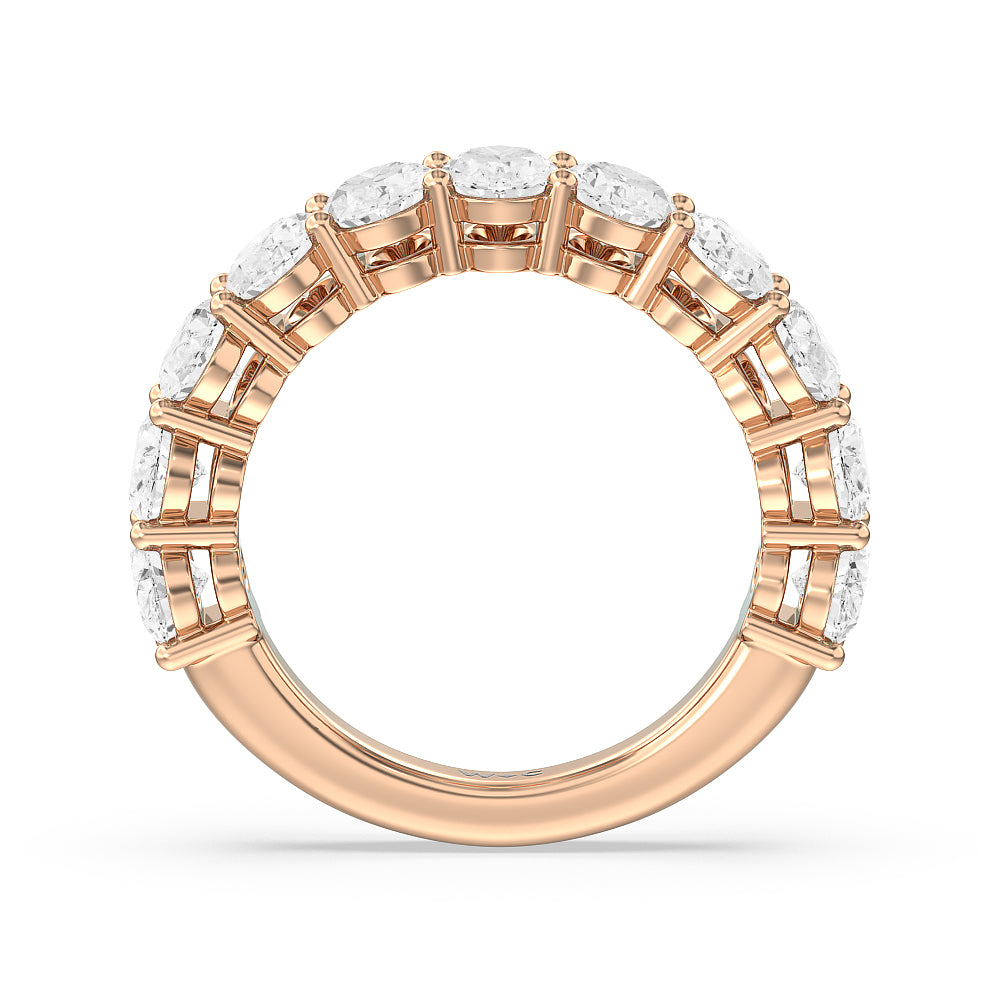 Modified Oval Anniversary Ring with 18KT Rose Gold / Natural / 3 1/3 Cut Diamond in 14KT Rose Gold / Natural / 3 1/3 view 2
