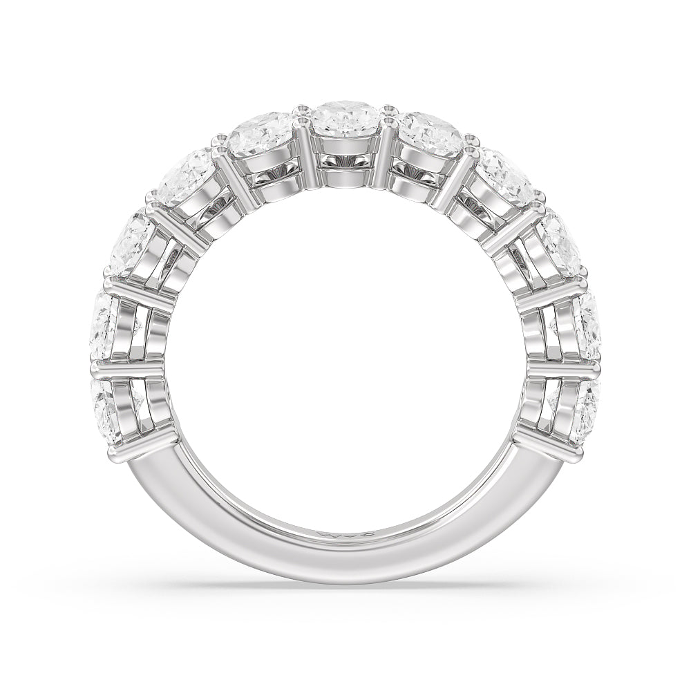 Modified Oval Anniversary Ring with Platinum / Natural / 3 1/3 Cut Diamond in 14KT Platinum / Natural / 3 1/3 view 2

