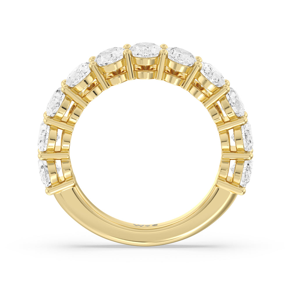 Modified Oval Anniversary Ring with 18KT Yellow Gold / Natural / 3 1/3 Cut Diamond in 14KT Yellow Gold / Natural / 3 1/3 view 2
