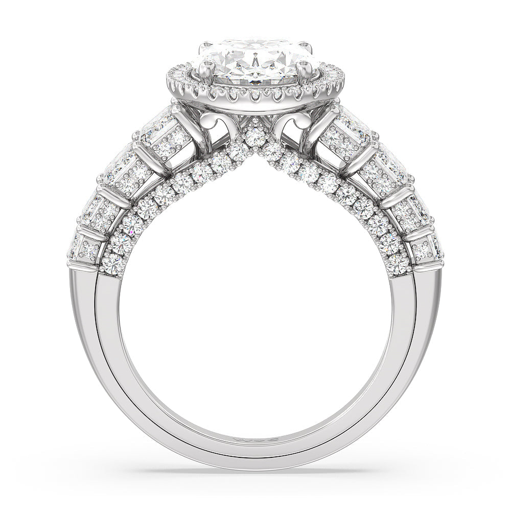 The Plaza Ring with Oval Cut Diamond in 14KT Platinum view 2
