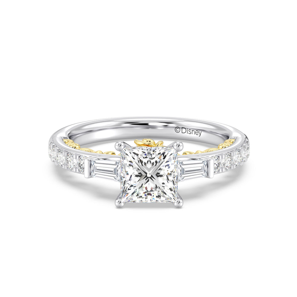 Enchanted Star Lab Grown Diamond 14K Gold Belle Gallery Engagement Ring with White/Yellow Cut Diamond in 14KT Princess view 3
