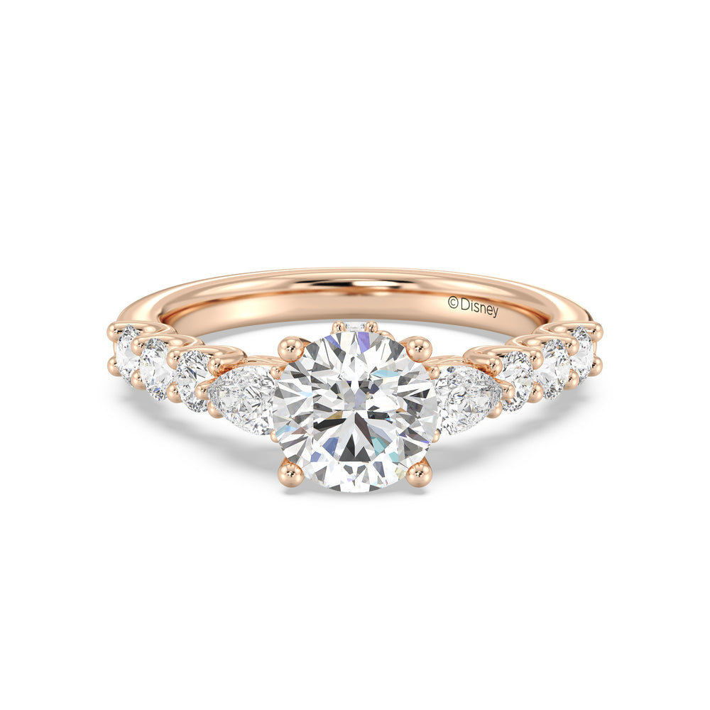 Enchanted Star Lab Grown Diamond 14K Gold Belle Gallery Engagement Ring with Rose Cut Diamond in 14KT Round view 2
