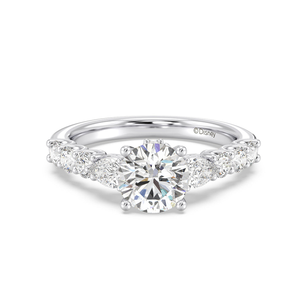 Enchanted Star Lab Grown Diamond 14K Gold Belle Gallery Engagement Ring with White Cut Diamond in 14KT Round view 2
