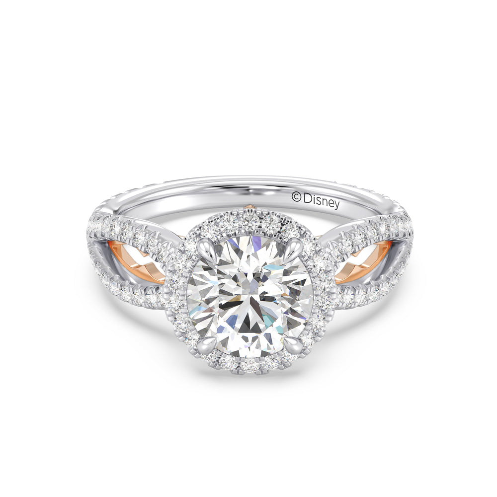 Enchanted Star Lab Grown Diamond 14K Gold Jasmine Engagement Ring with White/Rose Cut Diamond in 14KT Round view 2
