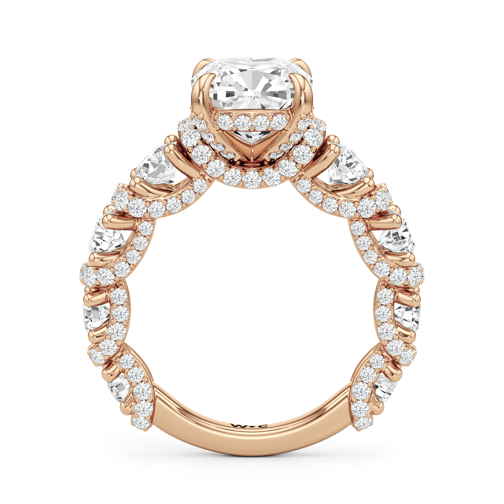 The Fulton Ring with Cushion Cut Diamond in 14KT Rose Gold view 6
