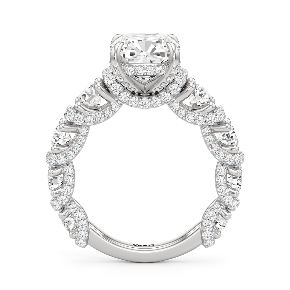 The Fulton Ring with Cushion Cut Diamond in 14KT Platinum view 6
