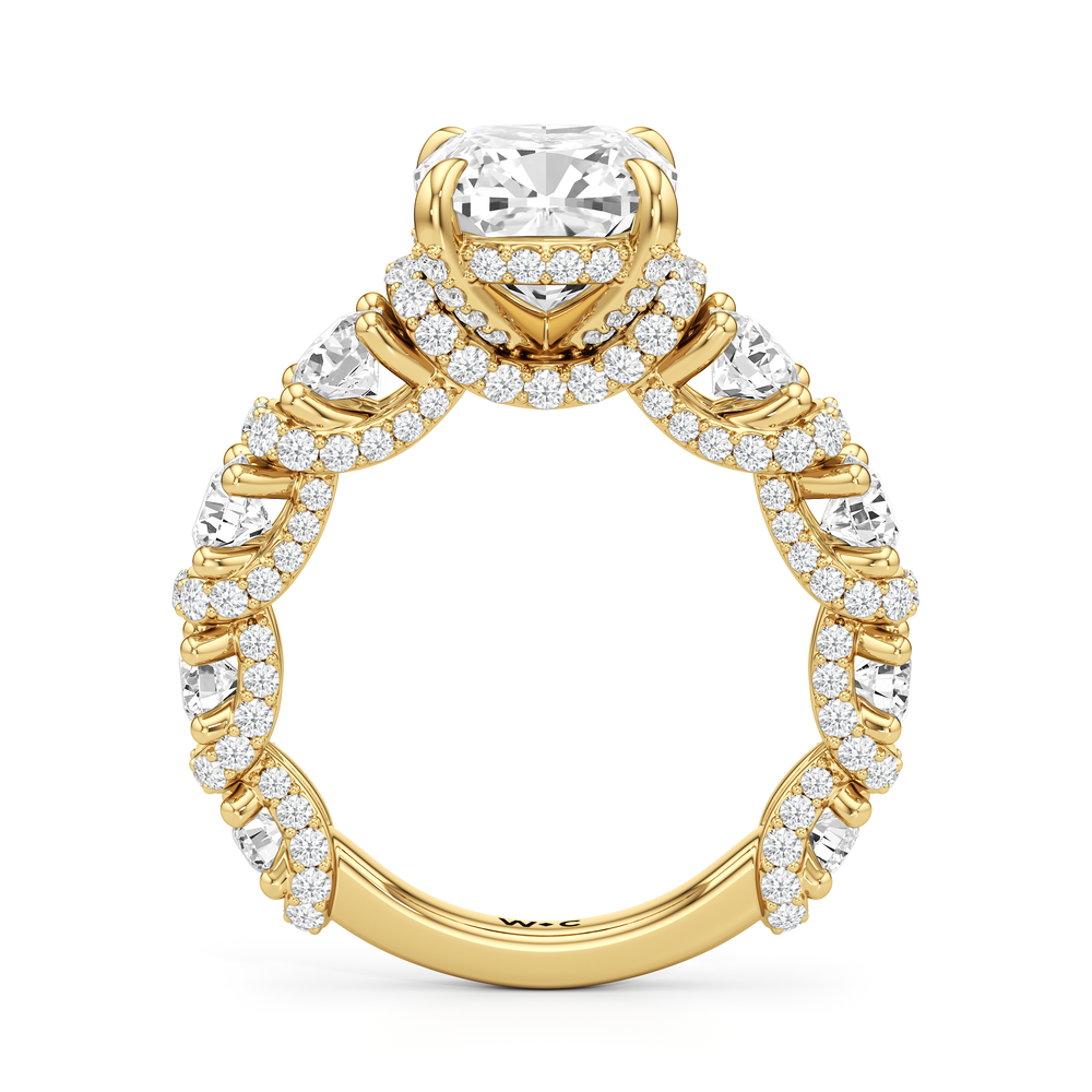 The Fulton Ring with Cushion Cut Diamond in 14KT Yellow Gold view 6
