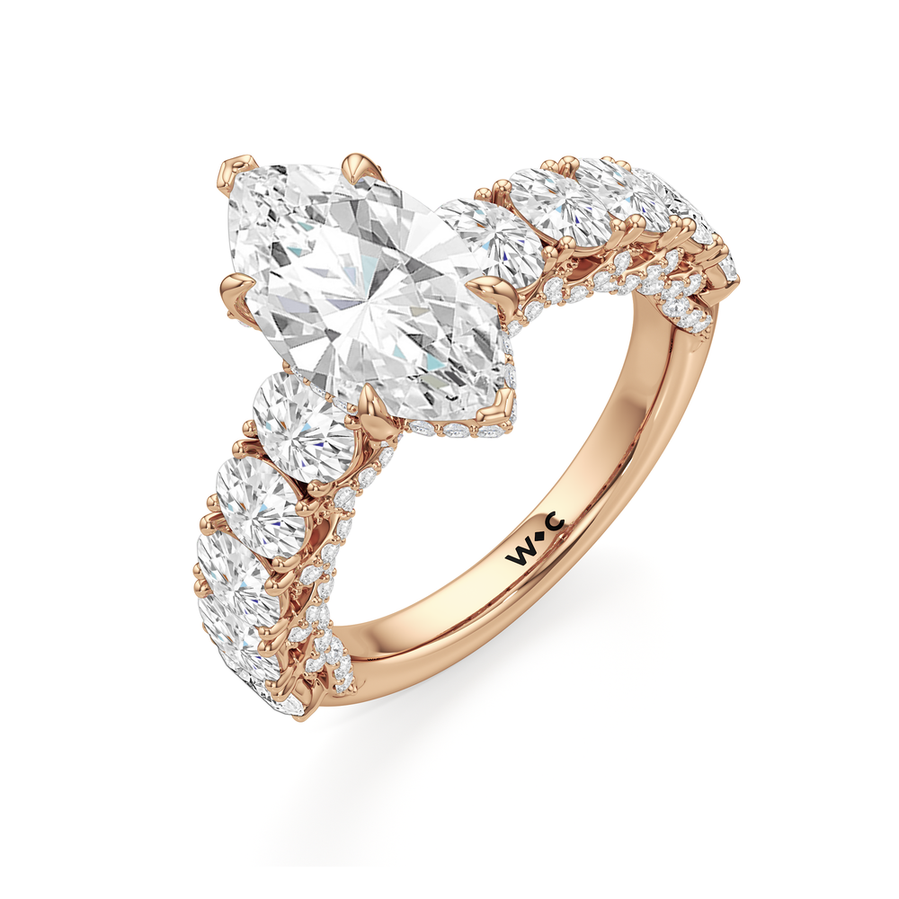 Marquise Cut The Roosevelt Ring with Lab Grown Diamond in 14KT Rose Gold view 7
