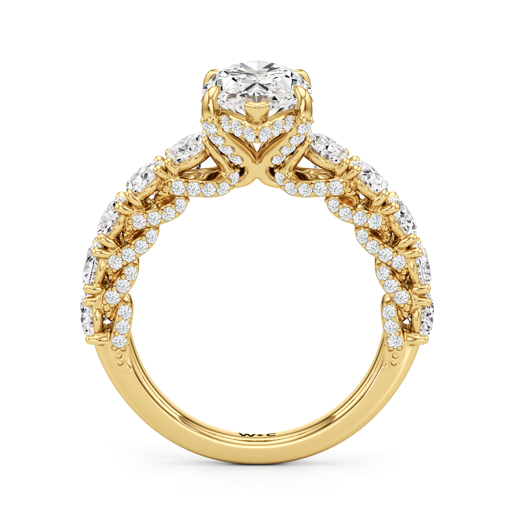Marquise Cut The Roosevelt Ring with Lab Grown Diamond in 14KT Yellow Gold view 6
