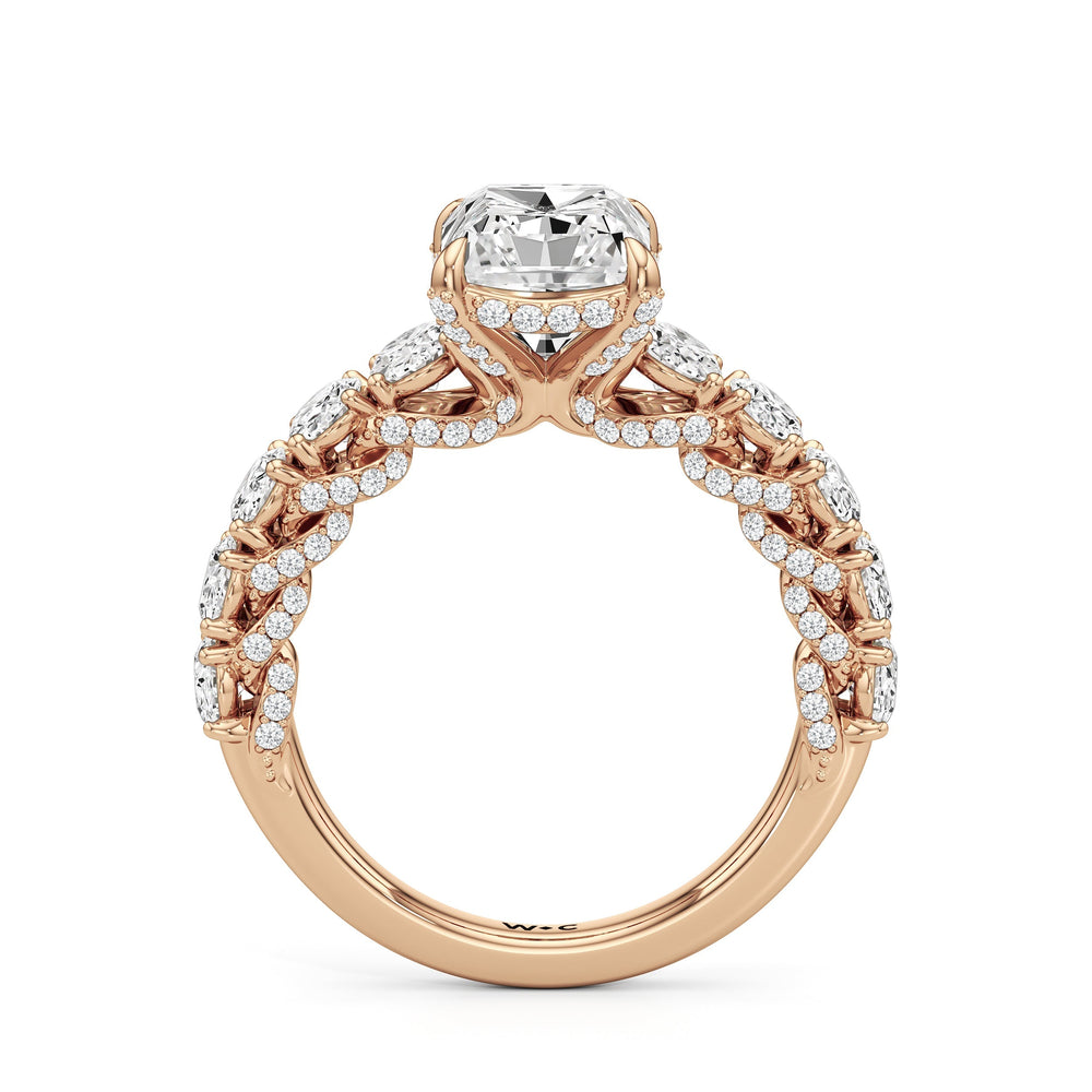 Radiant Cut The Roosevelt Ring with Lab Grown Diamond in 14KT Rose Gold view 6
