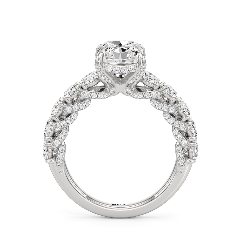 Radiant Cut The Roosevelt Ring with Lab Grown Diamond in 14KT Platinum view 6

