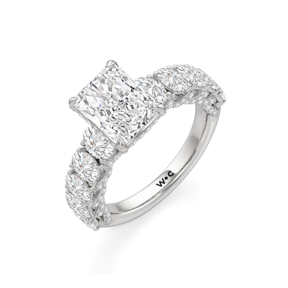 Radiant Cut The Roosevelt Ring with Lab Grown Diamond in 14KT Platinum view 7

