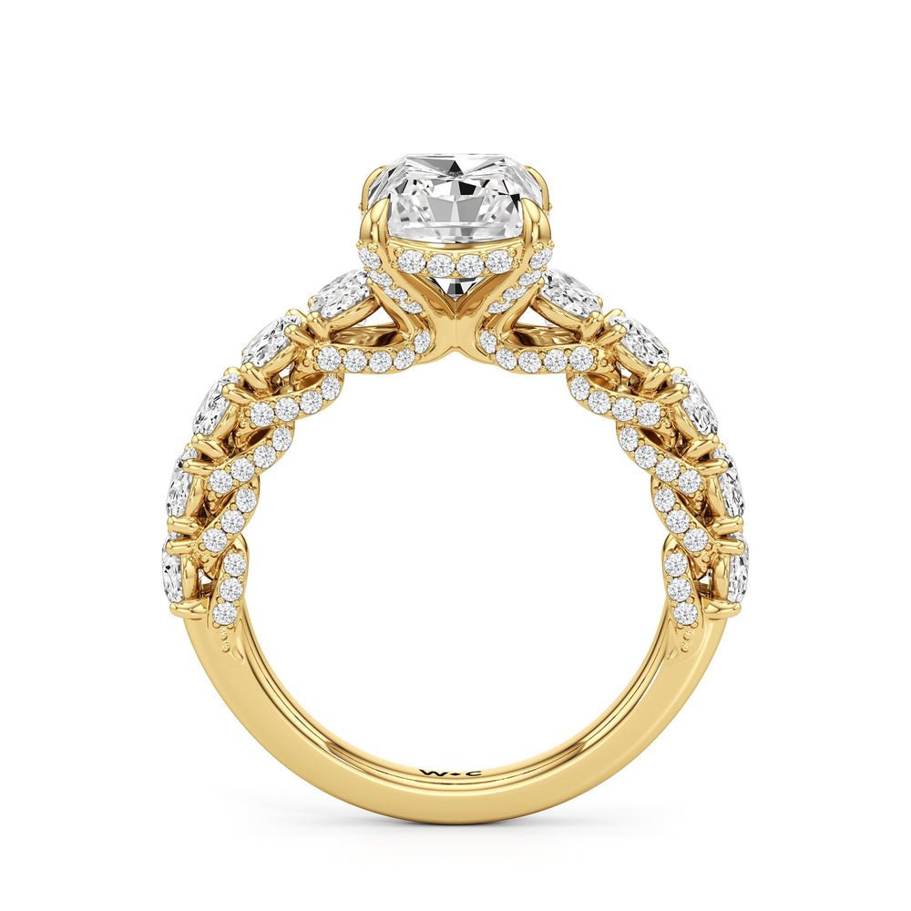 Radiant Cut The Roosevelt Ring with Lab Grown Diamond in 14KT Yellow Gold view 6
