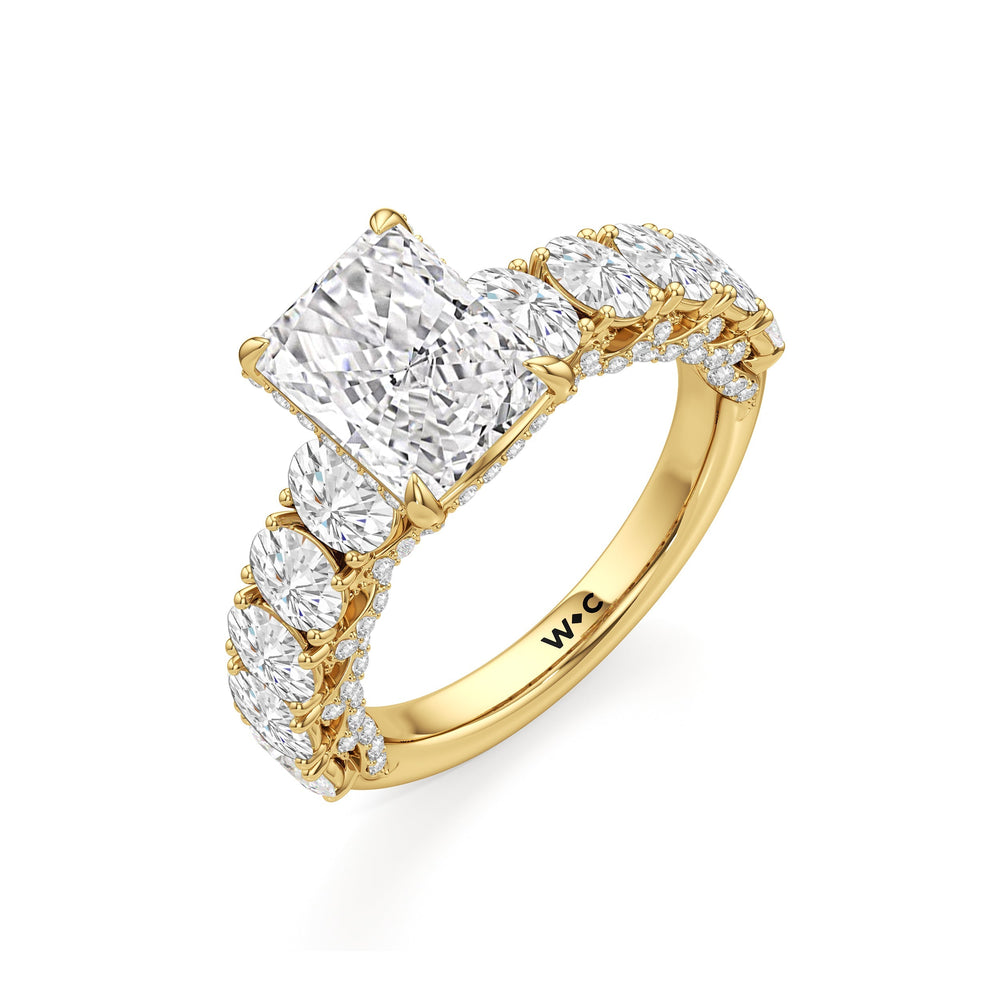 Radiant Cut The Roosevelt Ring with Lab Grown Diamond in 14KT Yellow Gold view 7
