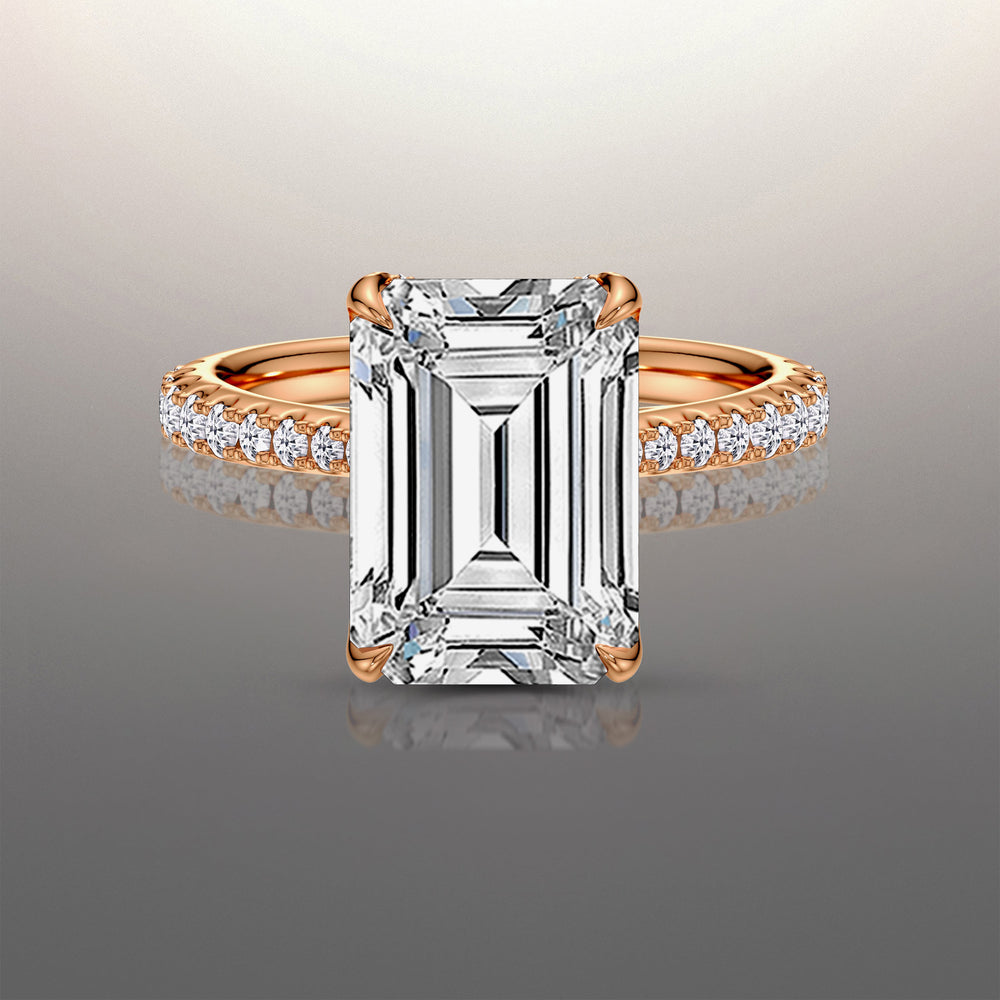 8 5/8 Cut The Cassatt Ring with Lab Grown Diamond in 14KT Emerald view 2
