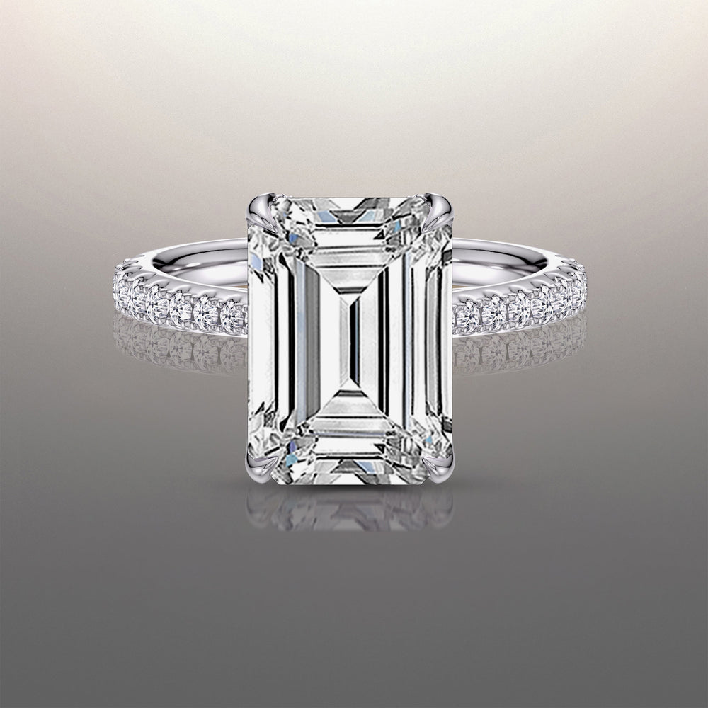 8 5/8 Cut The Cassatt Ring with Lab Grown Diamond in 14KT Emerald view 2
