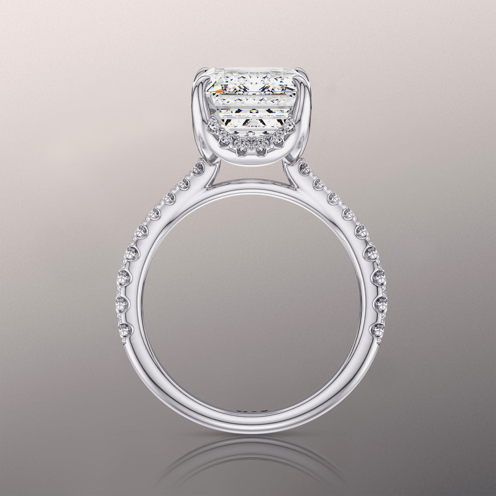 The Cassatt Ring with Emerald Cut Diamond in 14KT Platinum view 8
