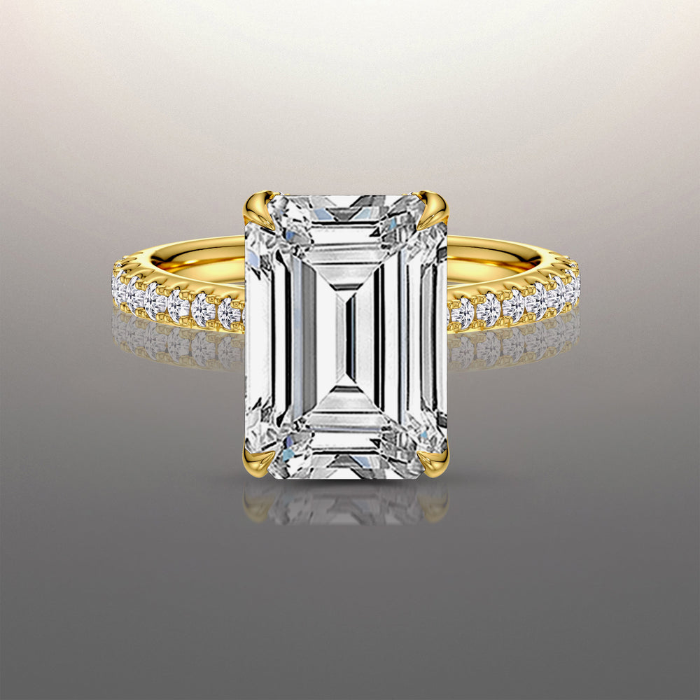 8 5/8 Cut The Cassatt Ring with Lab Grown Diamond in 14KT Emerald view 2
